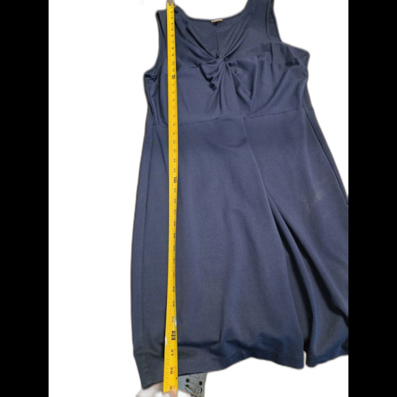 Express Womens Dress Large Blue Sleeveless Ruched Front Dress - Picture 7 of 7